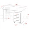 Стол офисный Doros Т3 с тумбой 120х60 Дуб Эвок/Белый