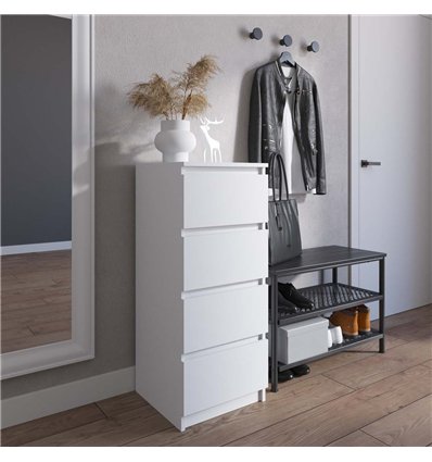 Комод Vays R-17, 4 ящика 40×40×98 см Белый