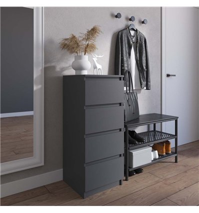 Комод Vays R-17, 4 ящика 40×40×98 см Антрацит