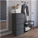 Комод Vays R-17, 4 ящика 40×40×98 см Антрацит