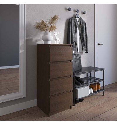 Комод Vays R-17, 4 ящика 40×40×98 см Венге Темный