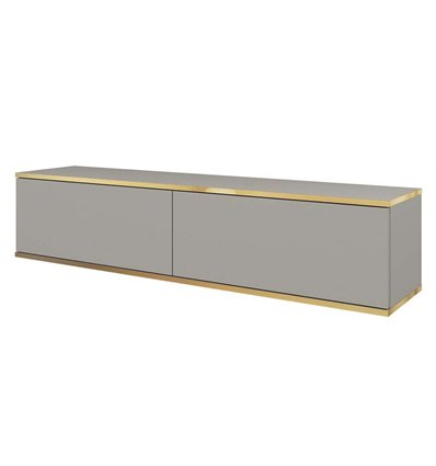 Комод-тумба под ТВ навесная Perfect Home Oro RTV135 2 дверцы Серая