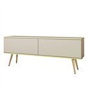 Комод-тумба под ТВ Perfect Home Oro RTV135 2 дверцы Бежевая с золотыми ножками