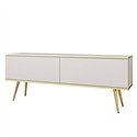 Комод-тумба под ТВ Perfect Home Oro RTV135 2 дверцы Белая с золотыми ножками
