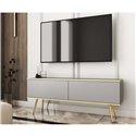 Комод-тумба под ТВ Perfect Home Oro RTV135 2 дверцы Серая с золотыми ножками