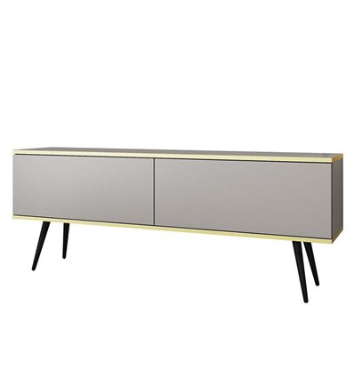 Комод-тумба под ТВ Perfect Home Oro RTV135 2 дверцы Серая с черными ножками