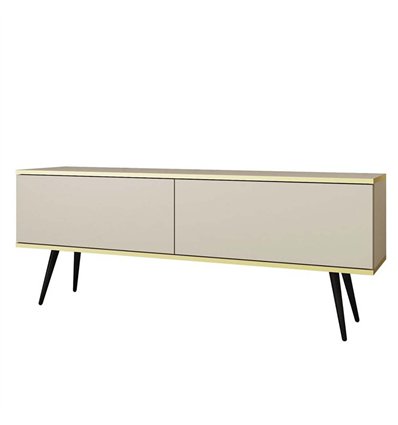 Комод-тумба под ТВ Perfect Home Oro RTV135 2 дверцы Бежевая с черными ножками