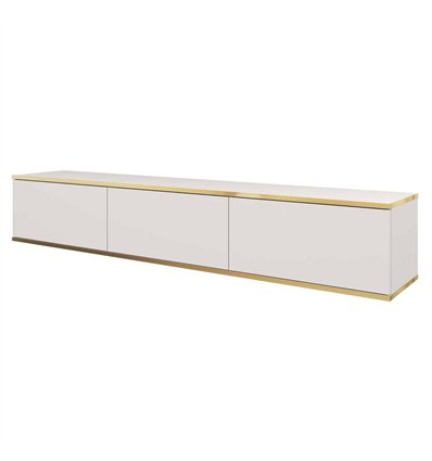 Комод-тумба під ТВ навісна Perfect Home Oro RTV175, 3 дверки Біла