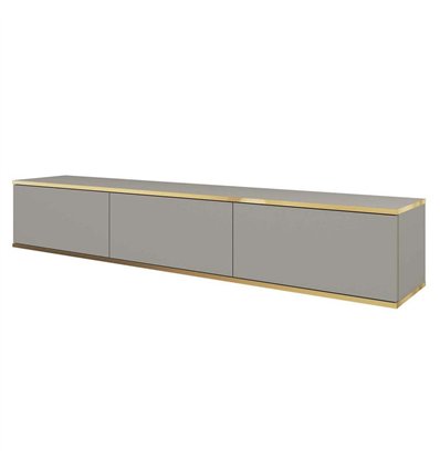 Комод-тумба під ТВ навісна Perfect Home Oro RTV175, 3 дверки Сіра