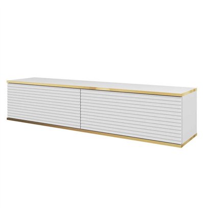 Комод-тумба под ТВ навесная Perfect Home Oro RTV135 MDF 2 дверцы Белая