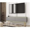 Комод-тумба під ТВ Perfect Home Oro RTV135 MDF 2 дверки Сіра з золотими ніжками