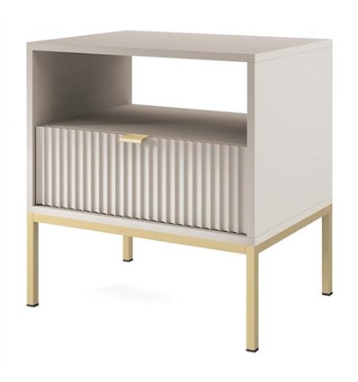 Приліжкова тумба Perfect Home Nova S54, 1 шухляда Кашемір/золоті ніжки