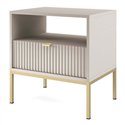 Приліжкова тумба Perfect Home Nova S54, 1 шухляда Кашемір/золоті ніжки