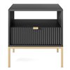 Прикроватная тумба Perfect Home Nova S54, 1 ящик Черная/золотые ножки