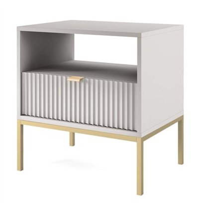 Прикроватная тумба Perfect Home Nova S54, 1 ящик Серая/золотые ножки