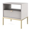 Прикроватная тумба Perfect Home Nova S54, 1 ящик Серая/золотые ножки