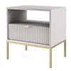 Прикроватная тумба Perfect Home Nova S54, 1 ящик Серая/золотые ножки