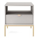 Прикроватная тумба Perfect Home Nova S54, 1 ящик Серая/золотые ножки