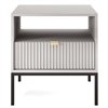 Приліжкова тумба Perfect Home Nova S54, 1 шухляда Сіра/чорні ніжки