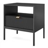 Приліжкова тумба Perfect Home Nova S54, 1 шухляда Чорна/чорні ніжки