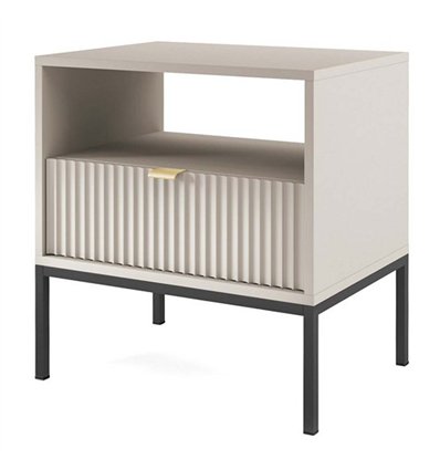 Приліжкова тумба Perfect Home Nova S54, 1 шухляда Кашемір/чорні ніжки