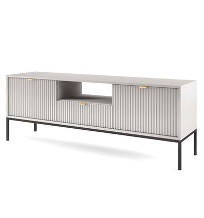 Комод-тумба під ТВ Perfect Home Nova RTV154 2D1S Сіра з чорними ніжками