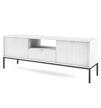 Комод-тумба под ТВ Perfect Home Nova RTV154 2D1S Белая с черными ножками