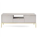 Комод-тумба під ТВ Perfect Home Nova RTV154 2D1S Сіра з золотими ніжками