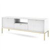 Комод-тумба под ТВ Perfect Home Nova RTV154 2D1S Белая с золотыми ножками