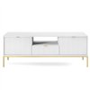 Комод-тумба під ТВ Perfect Home Nova RTV154 2D1S Біла з золотими ніжками