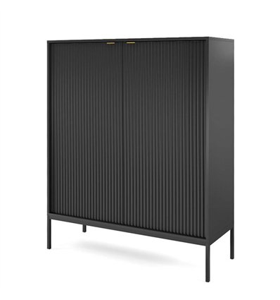 Комод Perfect Home Nova K104 2D Черный с черными ножками