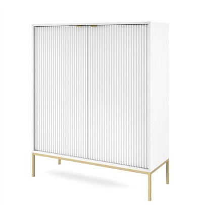 Комод Perfect Home Nova K104 2D Белый с золотыми ножками