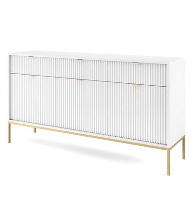 Комод Perfect Home Nova KSZ154 3D3S Білий з золотими ніжками