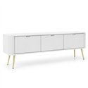 Комод-тумба під ТВ Perfect Home Zova RTV168, 3 дверки Біла з золотими ніжками