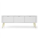 Комод-тумба під ТВ Perfect Home Zova RTV168, 3 дверки Біла з золотими ніжками