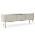 Комод-тумба під ТВ Perfect Home Zova RTV168, 3 дверки Кашемір з золотими ніжками