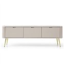 Комод-тумба под ТВ Perfect Home Zova RTV168, 3 двери Кашемир с золотыми ножками