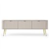 Комод-тумба под ТВ Perfect Home Zova RTV168, 3 двери Кашемир с золотыми ножками