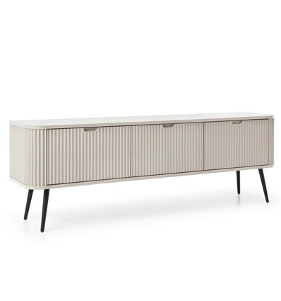 Комод-тумба під ТВ Perfect Home Zova RTV168, 3 дверки Кашемір з чорними ніжками