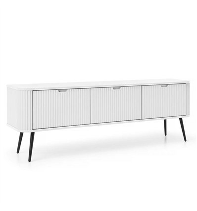 Комод-тумба под ТВ Perfect Home Zova RTV168, 3 двери Белая с черными ножками