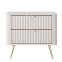 Прикроватная тумба Perfect Home Lante 2S Бежевая на золотых ножках