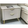 Прикроватная тумба Perfect Home Lante 2S Бежевая на золотых ножках