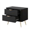 Приліжкова тумба Perfect Home Lante 2S Чорна на золотих ніжках