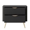 Прикроватная тумба Perfect Home Lante 2S Черная на золотых ножках