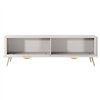 Комод-тумба під ТВ Perfect Home Lante 2D/163 Бежева на золотих ніжках
