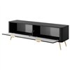 Комод-тумба під ТВ Perfect Home Lante 2D/163 Чорна на золотих ніжках