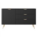 Комод Perfect Home Lante 1D3S/138 Чорний на золотих ніжках