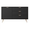 Комод Perfect Home Lante 1D3S/138 Черный на золотых ножках