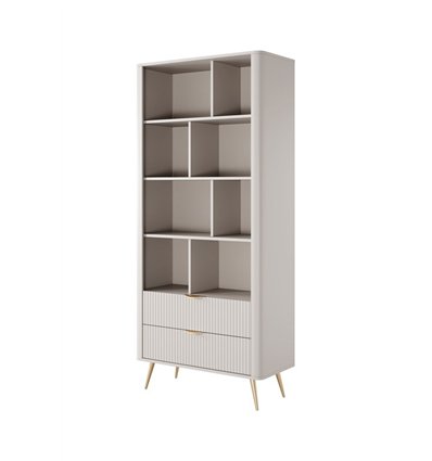 Пенал-стеллаж Perfect Home Lante 2S Бежевый на золотых ножках