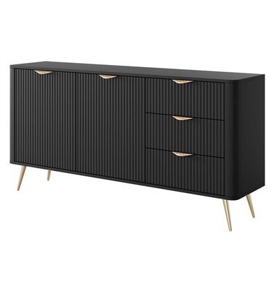 Комод Perfect Home Lante 2D3S/163 Чорний на золотих ніжках